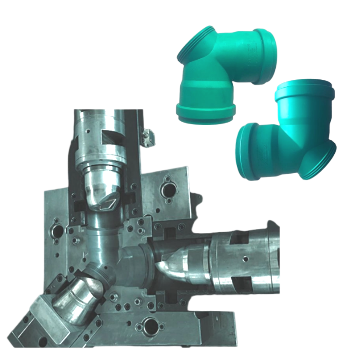 PP可折叠弯头90°带检查门配件模具