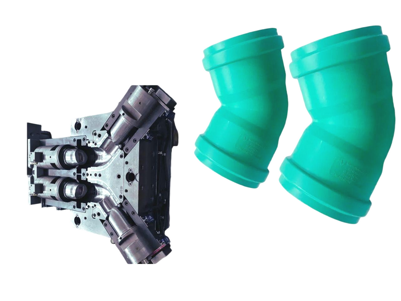 PP管件模具可折叠弯头45度