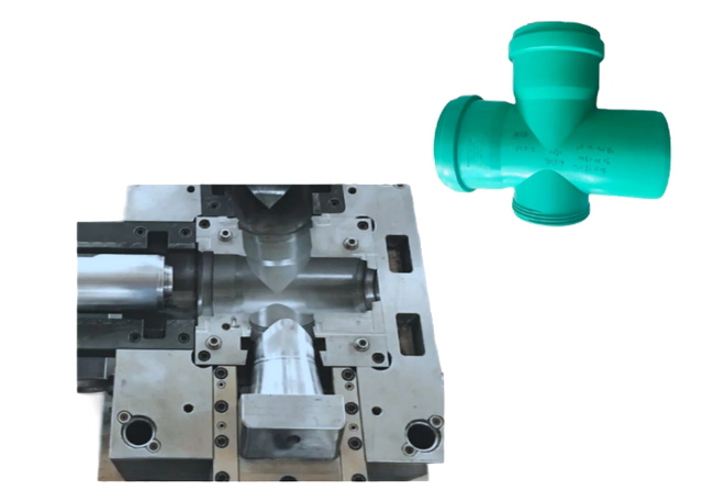 PP管件模具可折叠三通带检查门