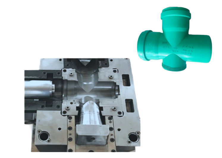 PP管件模具可折叠三通带检查门